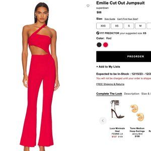 Revolve Superdown Emilie Cut Out Jumpsuit Size Small S Red